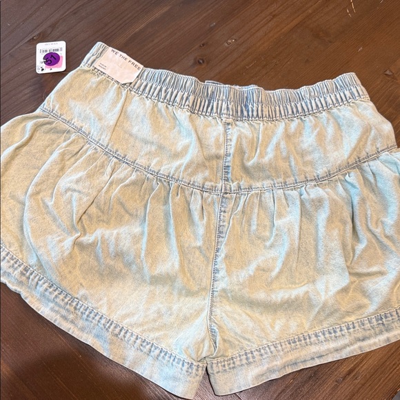 Free People Light Blue Button-Up High Waist Shorts - Picture 6 of 6